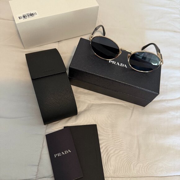 Prada Sunglasses in Pale Gold/Dark Grey - Picture 2 of 8